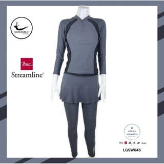 ชุดว่ายน้ำผู้หญิง BSC streamline ลดเยอะมาก(เสื้อ+กางเกง)มีซับในมีฟองน้ำกันUV