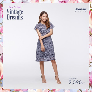 Jousse ชุดเดรส สั้นทรงเอแขนระบาย ลายพิมพ์ Vintage Dreams (JZ1ONV)