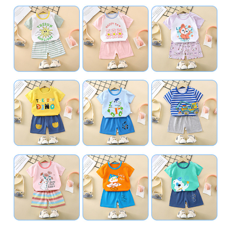 💥ส่งจากไทย💥เสื้อผ้าเด็ก CK030 เสื้อคอกลม+กางเกงขาสั้น มีไซส์ 6 เดือนถึง 5 ขวบ พร้อมส่ง ชุดเซ็ทเด็ก - รูปที่ 6