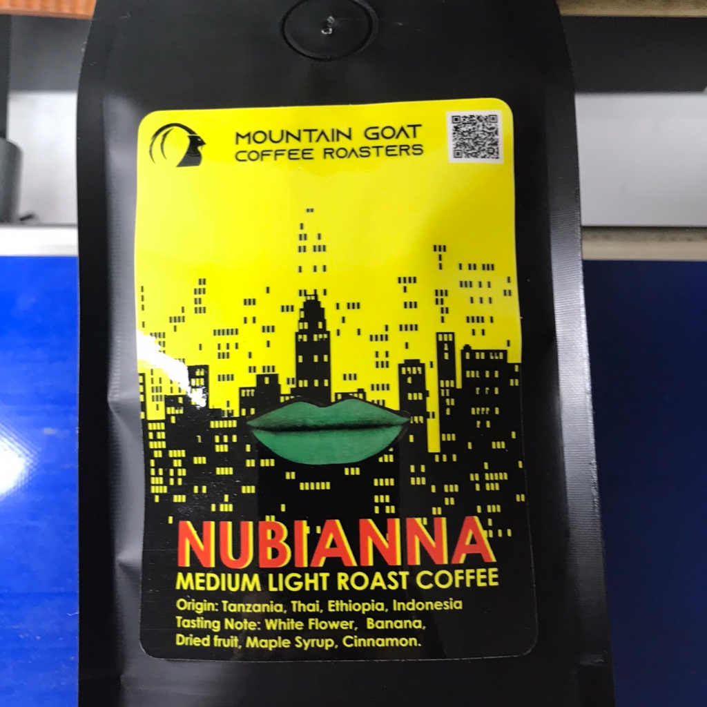Nubianna blend เมล็ดกาแฟคั่ว Medium  light Roast  หอมดอกไม้มาก