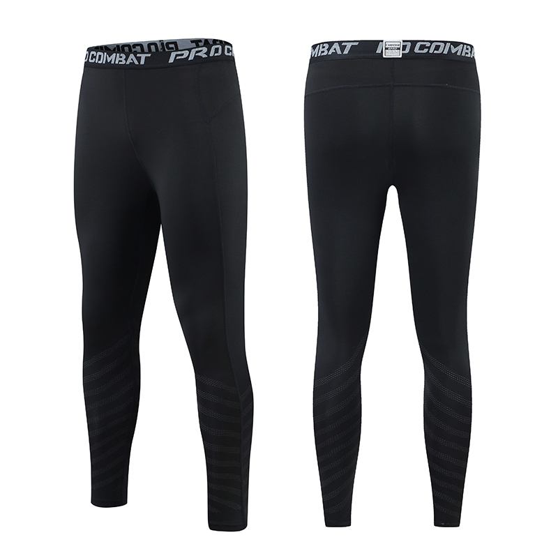 mvp sport PRO COMBAT กางเกงเลกกิ้งรัดรูปของผู้ชาย กางเกงบีบอัด ลายไล่ระดับสี