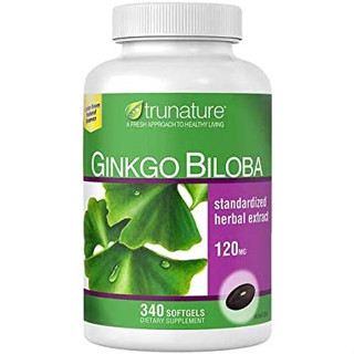 Trunature Ginkgo biloba 120 mg 340 softgels ใบแป๊ะก๊วย บำรุงสมอง ช่วยเรื่องความจำ จากอเมริกาค่ะ