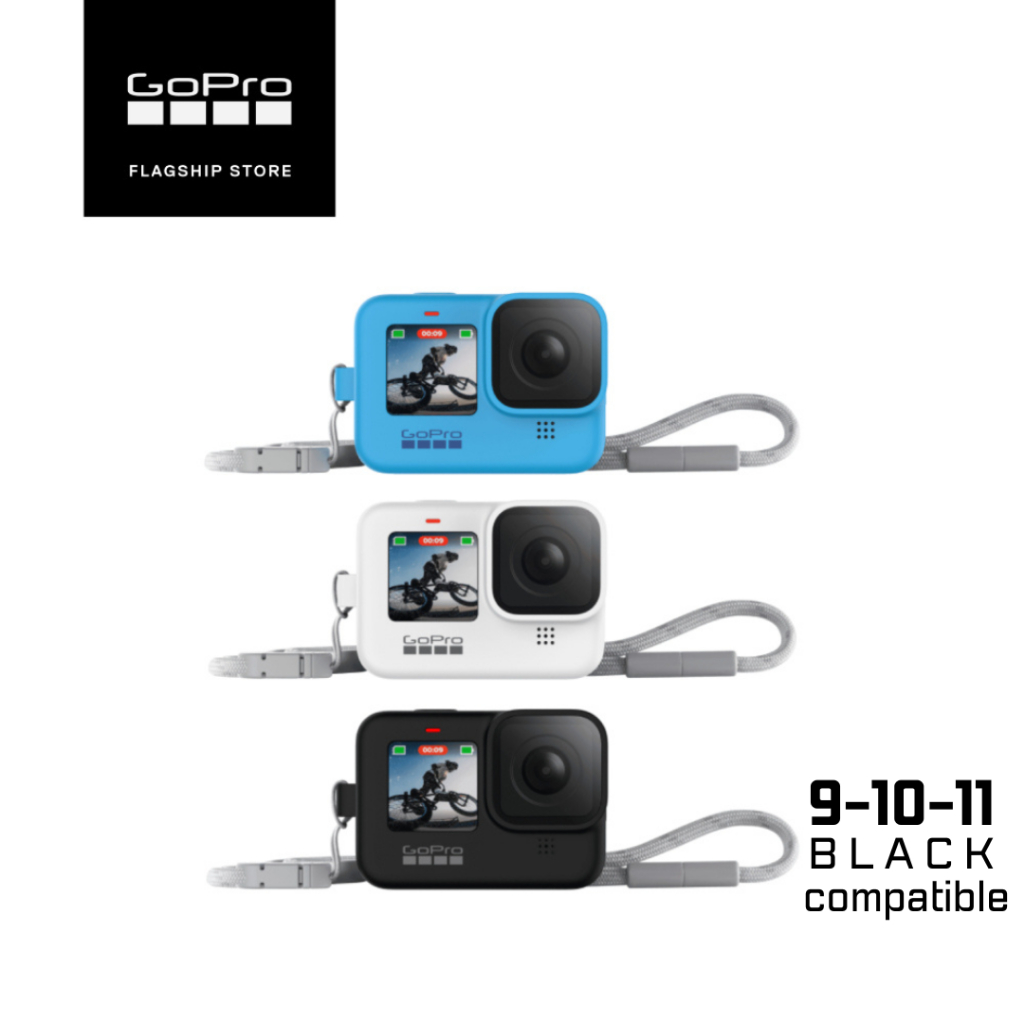GoPro Cases /Sleeve Lanyard เคสซิลิโคนกันกระแทกของรุ่นHERO 9-10-11-12 Black พร้อมสายคล้อง เคสซิลิโคนสำหรับกล้องแอคชั่น