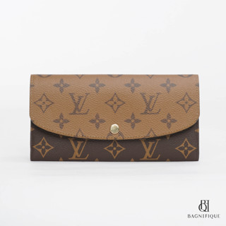 NEW LOUIS VUITTON EMILIE BROWN MONOGRAM REVERSE CANVAS GHW