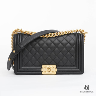 NEW CHANEL BOY 10_ BLACK CAVIAR GHW