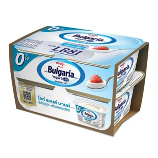 Maiji Bulgaria เมจิ บัลแกเรีย  โยเกิร์ต สูตร ไขมัน 0% 110g x4 ถ้วย ( ส่งแช่เย็น ) ของเย็น