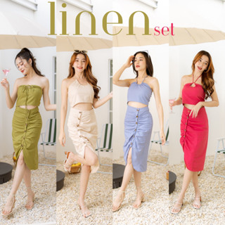 Linen set เสื้อกับกระโปรง