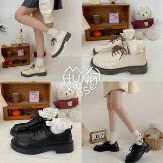 🤎MY HUNNY SHOES🤎 รองเท้าหนังเทียมแบบผูกเชือก สไตล์วินเทจ (Vintage Blucher shoes) | MY HUNNY HOUSE