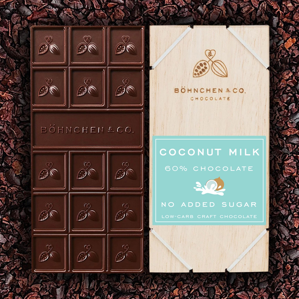 Böhnchen & Co. / Dark 60% Coconut Milk Chocolate /ดาร์ก 60% โคโคนัทมิลค์ ช็อกโกแลต  NO ADDED SUGAR /