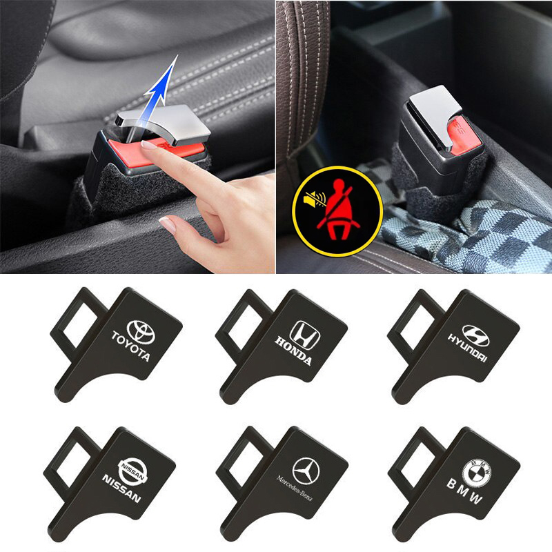 1PCS ความปลอดภัยของรถนิรภัยเข็มขัดนิรภัยเข็มขัดหัวเข็มขัด Hidden Alarm Canceler หยุดสำหรับ Toyota Ni