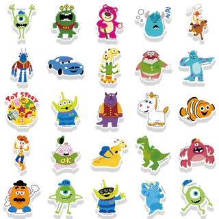 พร้อมส่ง ของแท้100% ทอย สตอรี่ toystory sticker สติกเกอร์กันน้ำรูปแบบที่แตกต่างกัน, 50ชิ้น toy story