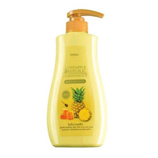 Mistine Pineapple Republic and Whitening UV Body Lotion 400 ml. มิสทีน ไพน์แอปเปิ้ล รีพับบลิค แอนด์ ไวท์เทนนิ่ง ยูวี