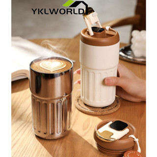 YKLWORLD 450ml  316 สแตนเลส แก้วเก็บความเย็น ถ้วยความร้อน  หม้ออุ่น  ถ้วยกาแฟ  หม้อเก็บความเย็น