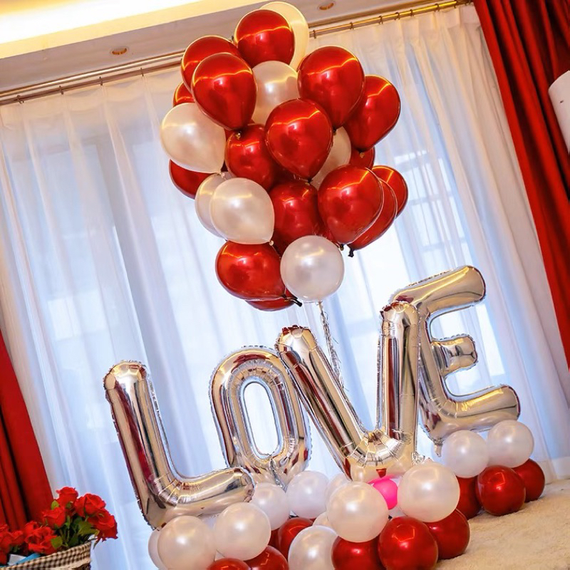 ลูกโป่งสีแดงเข้ม ลูกโป่งงานแต่ง ลูกโป่งยาง ลูกโป่ง 2 ชั้น ขนาด12นิ้ว - รูปที่ 3