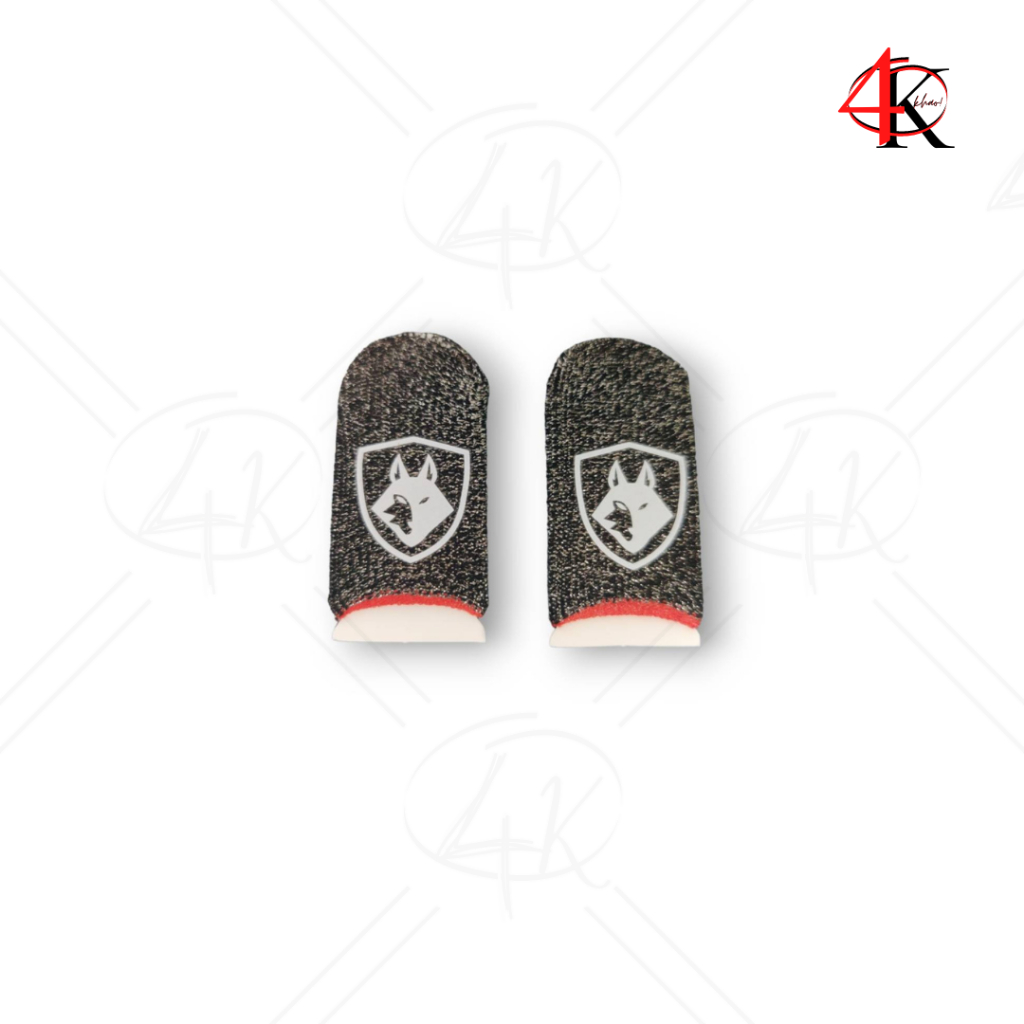 [4Khao.s] ถุงนิ้วสำหรับเล่นเกมมือถือ (แพ็ค 1 คู่) ลาย Black Wolf