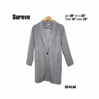 Sureve เสื้อโค้ทสีเทา เสื้อกันหนาว อก 38 D244.b6