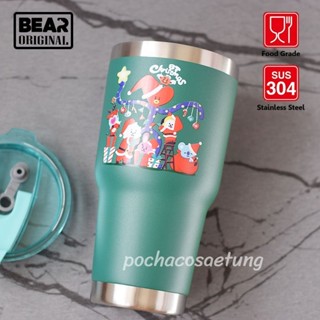 แก้ว BEAR Xmas 2 พิมพ์ UV ลายนูนสวยไม่ลอกง่าย ขนาด 30oz