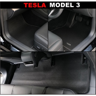 Mat2car พรมรถยนต์ TESLA MODEL 3 พรมกระดุมเม็ดเล็กpvc ยางปูพื้นรถยนต์ เทสล่า โมเดล 3 เข้ารูป ทนทาน ไร้กลิ่น ดูแลง่าย