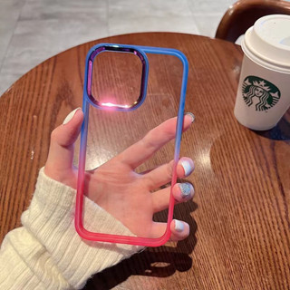 เคสหลังใส ไล่สี ใช้สำหรับ Oppo A17 A17K A57 A77 A77S A96 4G A15 A15S A54 A16 A16K A53 A5 2020 A9 2020 A3S A76กันกระแทก