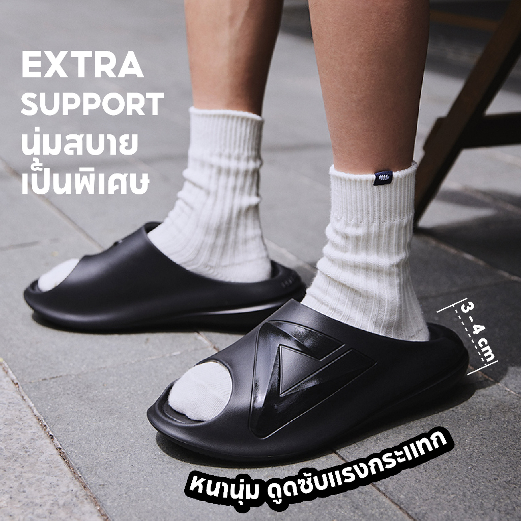 (ไซส์ 39-45) PEAK Taichi "Giant" Slipper ET31797L/8L รองเท้าแตะ ฟื้นฟูเท้า หน้าเท้ากว้าง ใส่หลังเล่นกีฬา เพื่อสุขภาพ