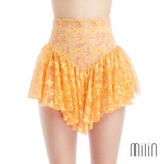 [MILIN] Tropic Thunder Shorts Ruched high-waisted floral lace ruffled hot shorts กางเกงขาสั้นผ้าลูกไม้เอวสูงแต่งรูด 41