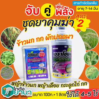 🌾 ชุดยาคุม2 เอราโซนิล+ดิสแบค ขนาด 1ลิตร+100กรัม กำจัดหญ้าข้าวนก หญ้าเดือย กระดูกไก่ กก