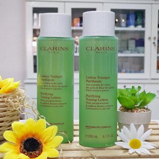 Clarins purifying toning lotion with meadowsweet 200ml โทนเนอร์ปรับสภาพผิวปราศจากแอลกอฮอลล์