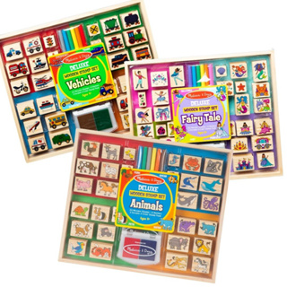 [หมึกล้างออก] ชุดแสตมป์พร้อมหมึก non-toxic Melissa &amp; Doug Deluxe Stamp Set 2394/31900/31901  รีวิวดีใน Amazon USA เสริมสมาธิ เล่นหลายปี ของเล่น มาลิซ่า 3 ขวบ