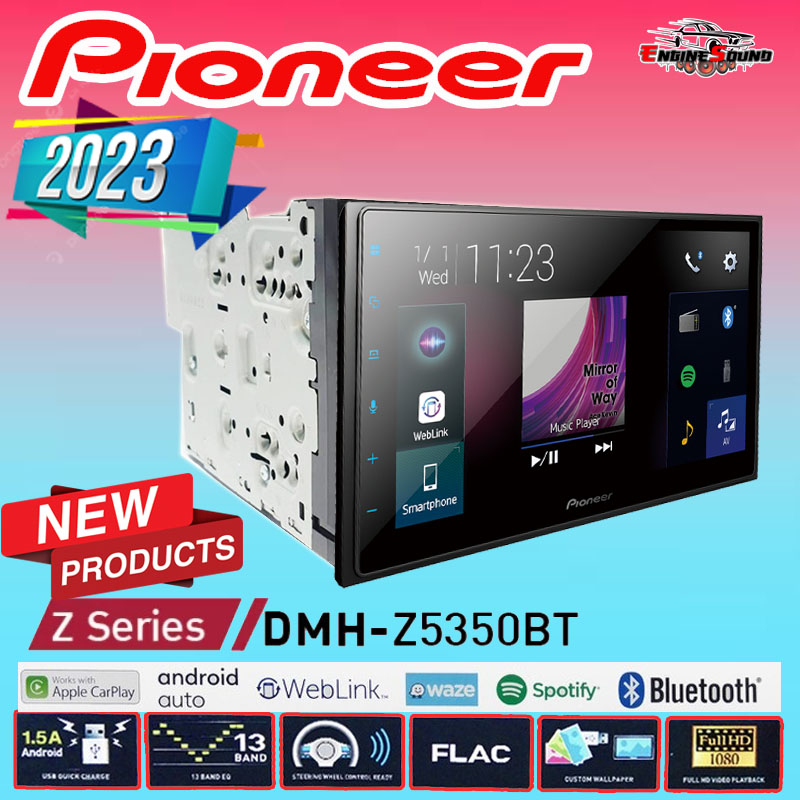 เครื่องเล่น PIONEER DMH-Z5350BT ขนาด6.8นิ้ว แบบไม่ใช้แผ่น รองรับ Apple Car Play & Android Auto รุ่นใ