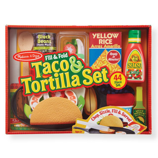 [44ชิ้น] รุ่น 9370 ชุดทำทาโค่เม๊กซิกัน Melissa &amp; Doug Fill &amp; Fold Taco &amp; Tortilla Set รีวิวดีใน Amazon USA ทุกชิ้นมีตีนตุ๊กแก อุปกรณ์ครบ ของเล่น มาลิซ่า 3 - 6 ขวบ