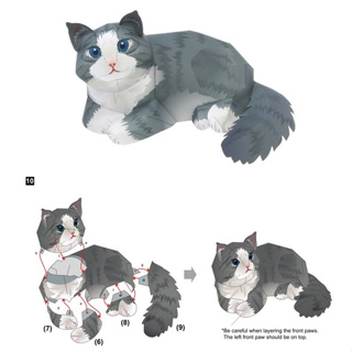 โมเดลกระดาษ 3D : แมว Norwegian Forest Cat กระดาษโฟโต้เนื้อด้าน  กันละอองน้ำ ขนาด A4 220g.