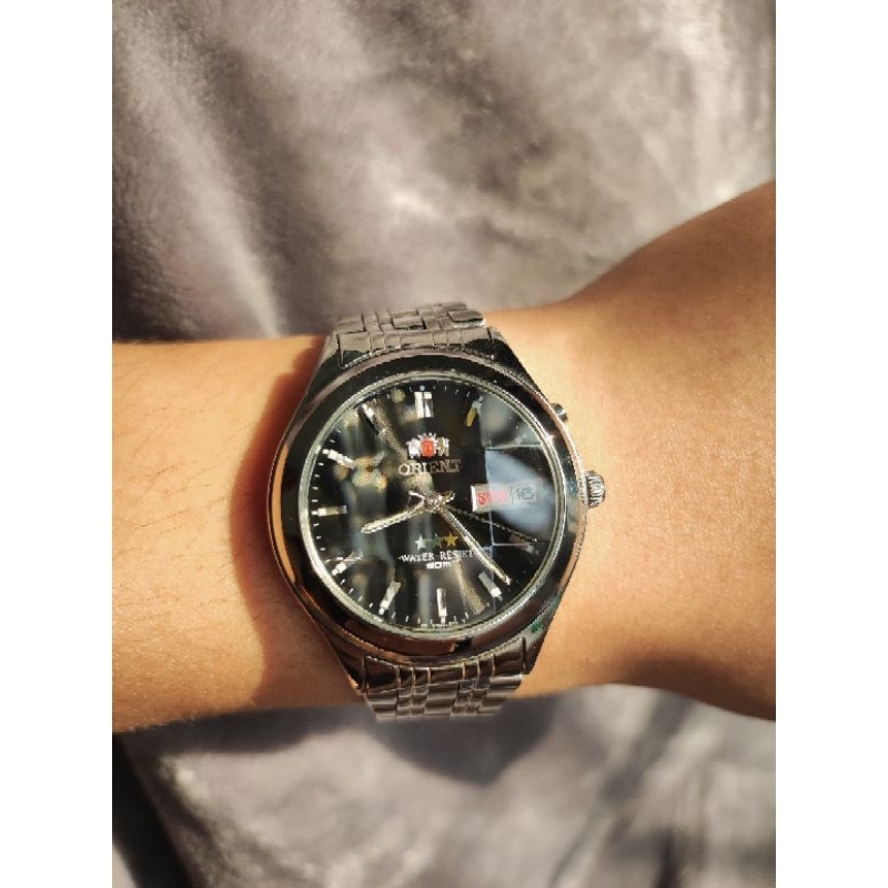 นาฬิกา Orient 38มม(รวมเม็ดมะยม)ใส่ได้ทั้งชายและหญิง (ในรูปเป็นข้อมือผม 6.5นิ้ว)