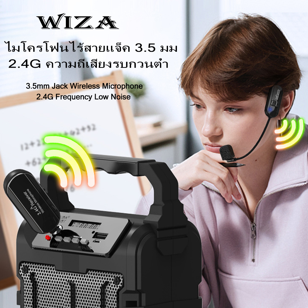 ไมโครโฟนไร้สาย ระบบUHF ย่านความถี่ 2.4G ไมค์ลอยคาดศรีษะ SINGLE Wireless Microphone HEADSET แถมฟรี หัวแปล