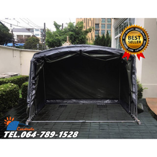 โรงจอดรถ สำหรับมอเตอร์ไซค์สำเร็จรูป ยืดหดได้ CARSBRELLA รุ่น TWIN SCOOT  Aluminium Frame