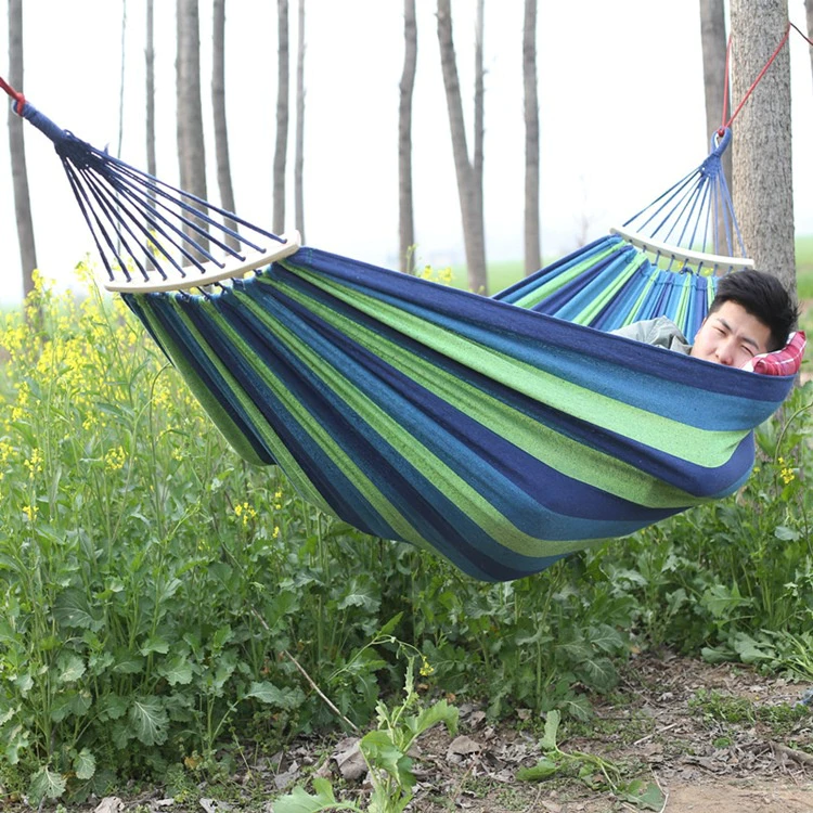 เปลญวนผ้าใบพกพา 240x80cm รับน้ำหนัก 150kg แถมกระเป๋าและเชือก thumbnail 9