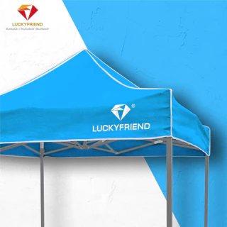 LUCKYFRIEND เต็นท์พับได้ ขนาด 2x2/2x3/3x3 เมตร รุ่นโครงหนา (สีดำ) + ผ้าใบหนา 700D 9สี) เต็นท์พับ เต็นท์ขายของตลาดนัด