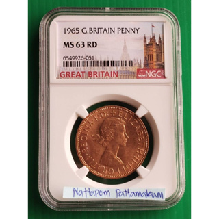 ตลับเกรด NGC MS 63 RD  G. BRITAIN PENNY 1965