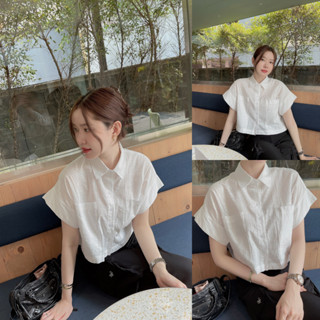 SLYQ WINDY OVERSIZED POCKET SHIRT เสิ้อเชิ้ตโอเวอร์ไซส์แขนสั้นเนื้อลินิน