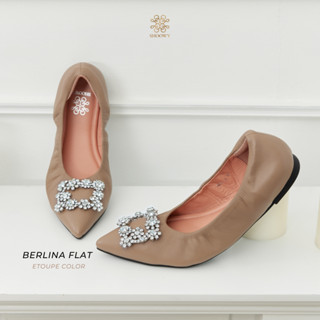 รองเท้าหนังแกะแท้รุ่น Berlina Flat Etoupe color (สีน้ำตาล)