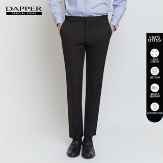 DAPPER กางเกงทำงาน 8 Sizes รุ่น 4 Ways Stretch ทรง Slim-Fit สีดำ (TB9B1/557SP7)