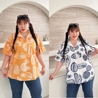 🔥Plussize🔥เสื้อคนอ้วน🔥  S รอบอก(bust) 48”สะโพก(hip) 52”       M รอบอก(bust) 52”สะโพก(hip) 56”