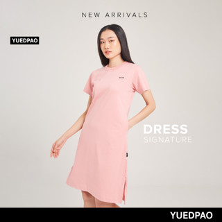 Yuedpao No.1 เสื้อยืดSignature Dress Summer ผ้าหนาทรงสวย ยับยากรีดง่าย รับประกันไม่ย้วย 2 ปี ชุดเดรส สี  Rose