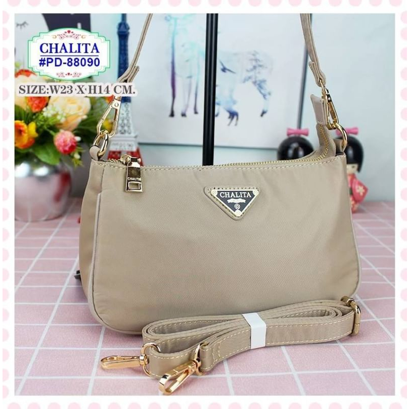 กระเป๋าสะพายสายยาว มี 2 สาย รุ่น PD-88067 ยี่ห้อ CHALITA #มีเก็บปลายทาง #กระเป๋าสะพาย