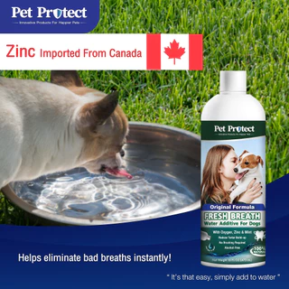 Pet Protect Water Additive Original น้ำยาดับกลิ่นปาก สูตร Original ใช้ผสมน้ำดื่ม ลดคราบหินปูน ลดกลิ่นปาก สำหรับสุนัข,แมว