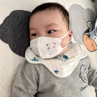 แมสเด็กทารก 0-1ปี 1-3ปี 4-12ปี 3D Mask ปั้มลายน้องหมีแพนด้าน่ารักมากๆ แบบซีนแยกชิ้น 1ซอง10ชิ้น