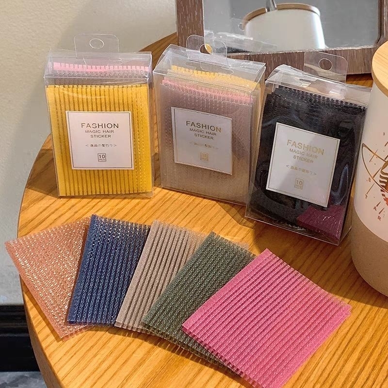 แผ่นแปะผม​ แผ่นติดผม​ 1แพ็กมี10ชิ้น​ แผ่นติดผมแต่งหน้า​ พร้อมส่ง