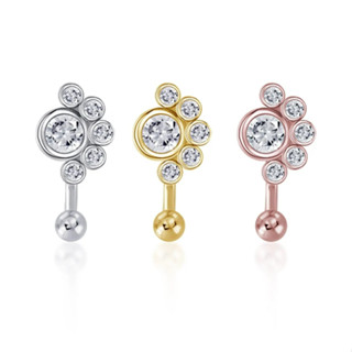 PiercingRoomByJay Round CZ Cluster Rook piercing เงินแท้
