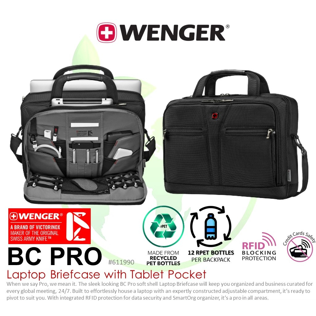 Wenger BC Pro Laptop Briefcase with Tablet Pocket (612267,612269) กระเป๋าคอมพิวเตอร์ กระเป๋าเอกสาร