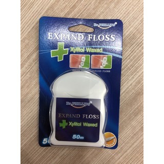 ไหมขัดฟัน expand floss ขนาด 50 เมตร เคลือบไซลิทอลแว๊กซ์ ช่วยป้องกันฟันผุ เส้นใหม่สามารถพองตัวจนพอดีกับร่องฟัน