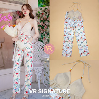 Set เสื้อเดี่ยวผูกคอแต่งลูกปัดช่วงสาย 🌷🧸VR Signature​ by VORA 🧸🌷